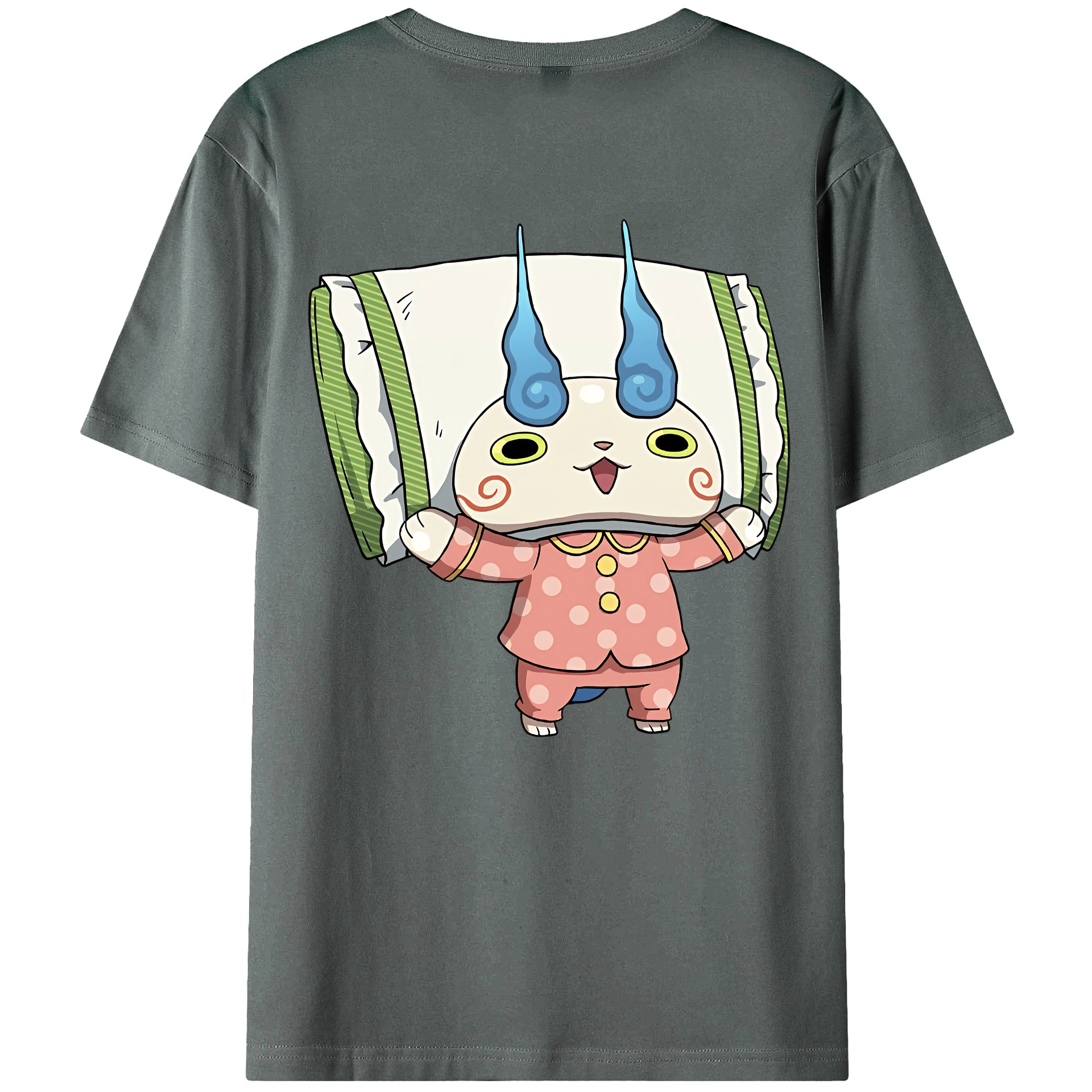 （画像用） 妖怪ウォッチ Yo-kai Watch 綿100％ メンズ半袖Tシャツ（バックプリント） 通気性